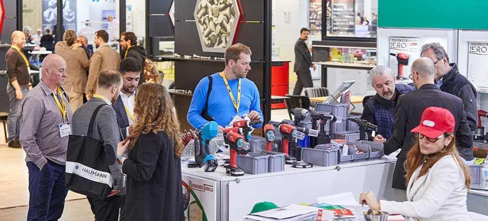 Visitors at a stand